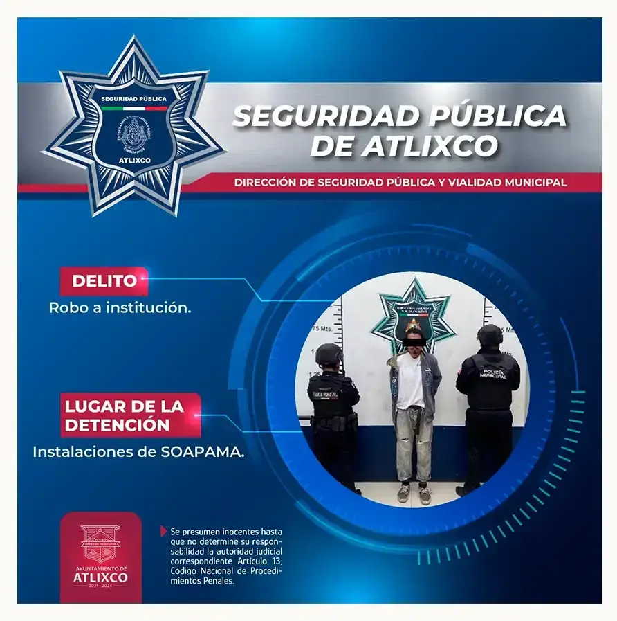 2 mujeres y un hombre: los detenidos en Atlixco gracias al trabajo de la policía