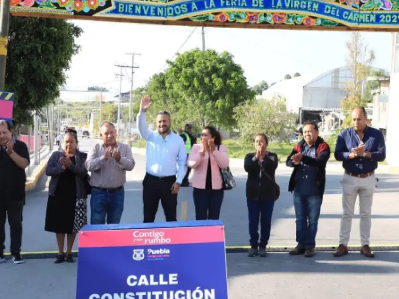 Gobierno municipal renueva calle constitución en Santo Tomás Chautla