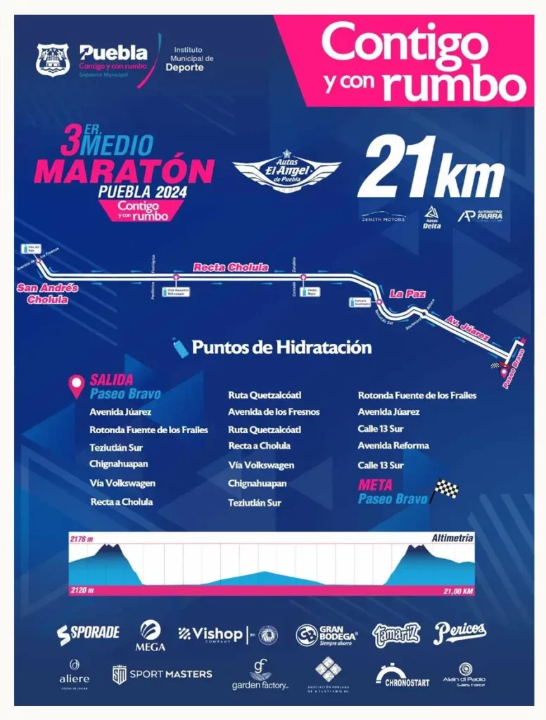 En septiembre, se realizará el Tercer Medio Maratón Puebla 2024 y tendrá nuevo recorrido