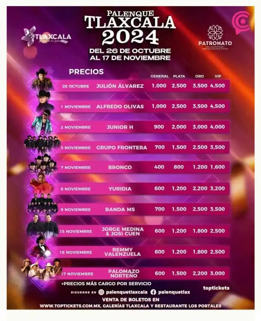 Carlos Rivera desprecia el Palenque de Tlaxcala 2024 “por agenda saturada”