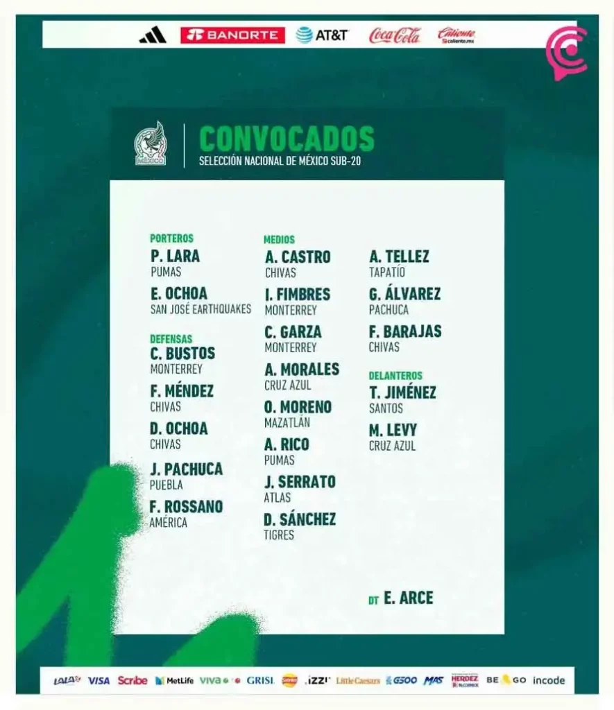José Pachuca es convocado para amistoso de la Selección Mexicana Sub 20 ante Brasil