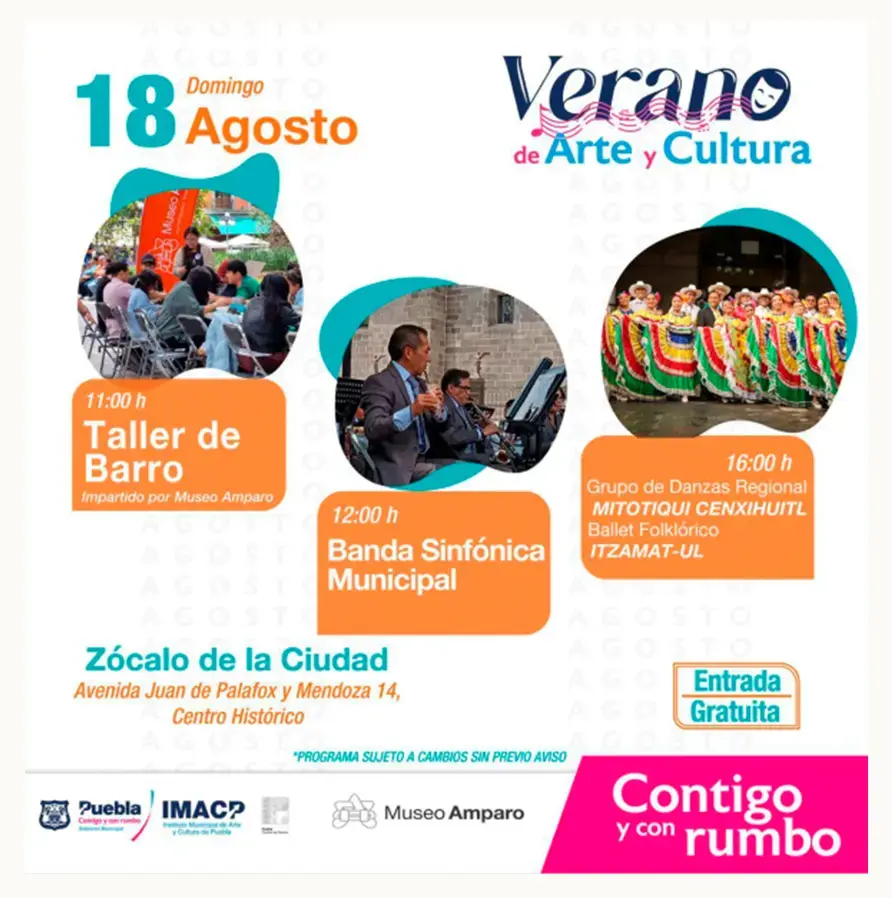 Cuento, cine, música y más en la agenda cultural del Ayuntamiento de Puebla