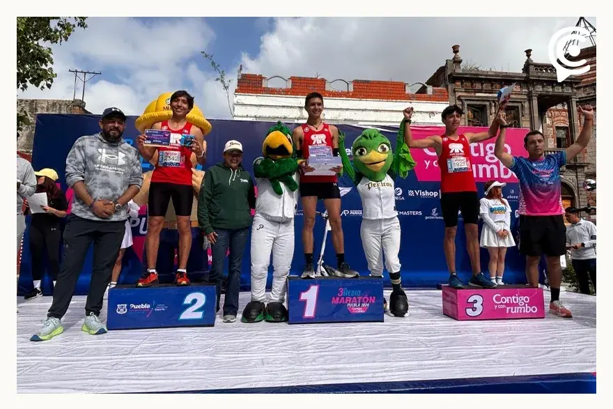 Rodrigo Fuentes gana el Tercer Medio Maratón Puebla 2024; participaron más de tres mil corredores 