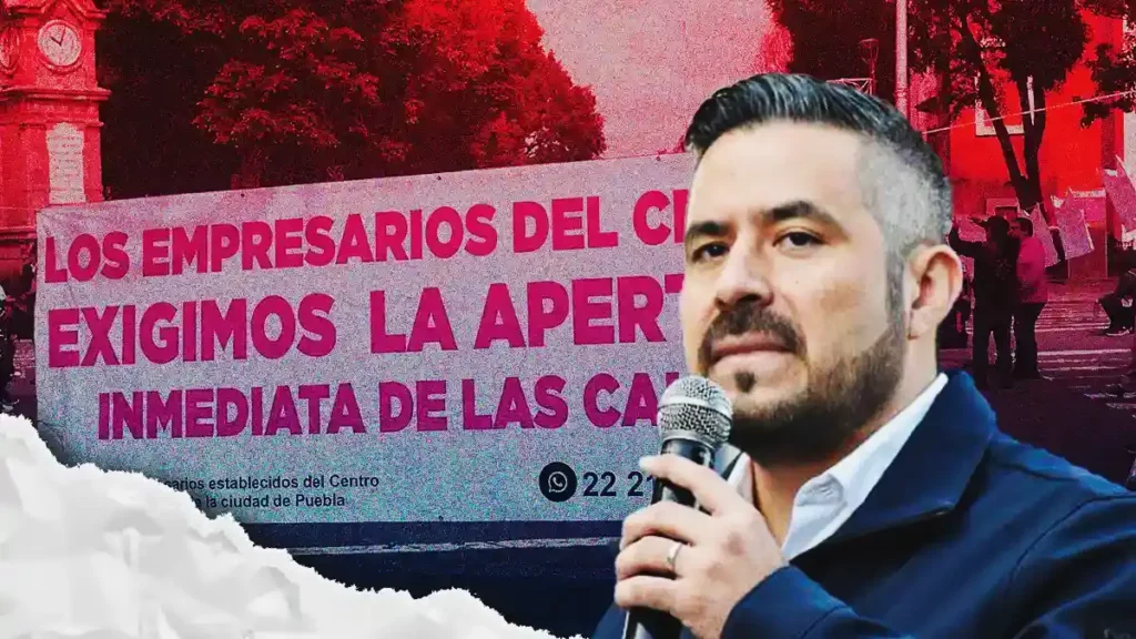 Manifestación de comerciantes del Centro Histórico de Puebla podría estar orquestada por ambulantes: Adán Domínguez