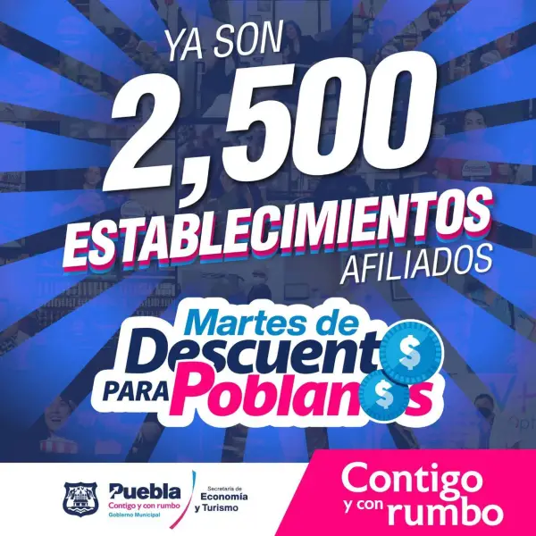 Más de 2 mil 500 negocios en martes de descuento para beneficio de las familias poblanas