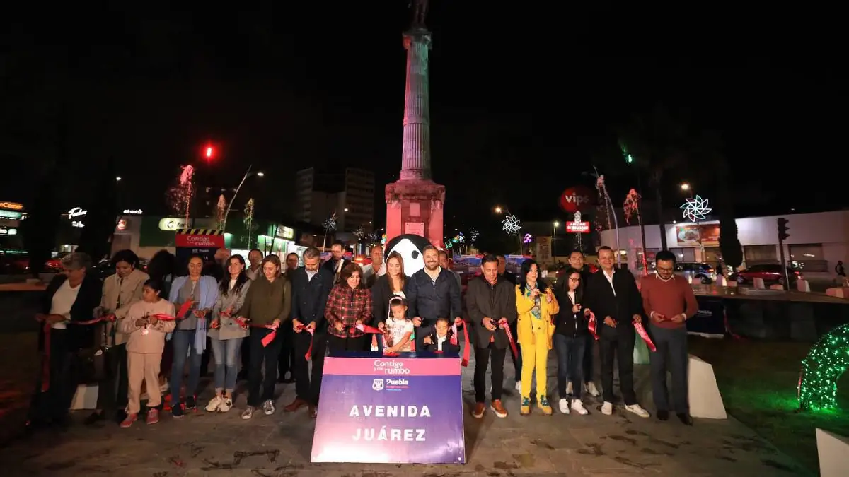 Gobierno municipal entrega rehabilitación de la Avenida Juárez, hitos y puente deprimido