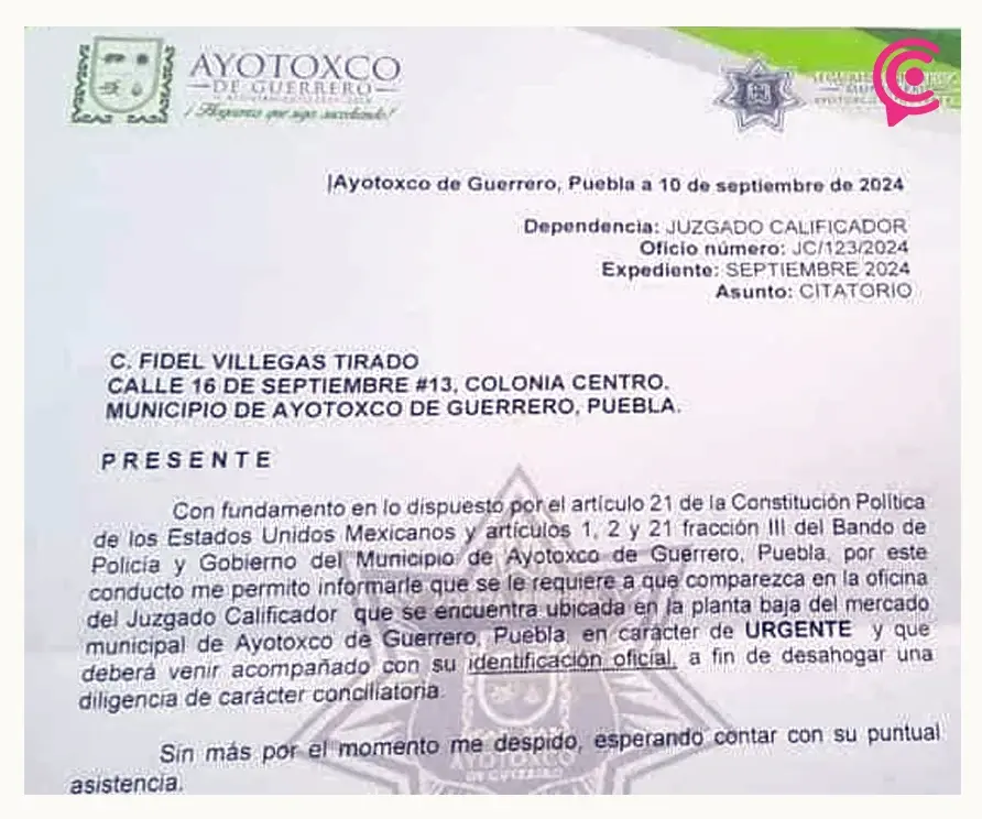 Detienen a Fidel Villegas por criticar al Ayuntamiento de Ayotoxco de Guerrero en Facebook