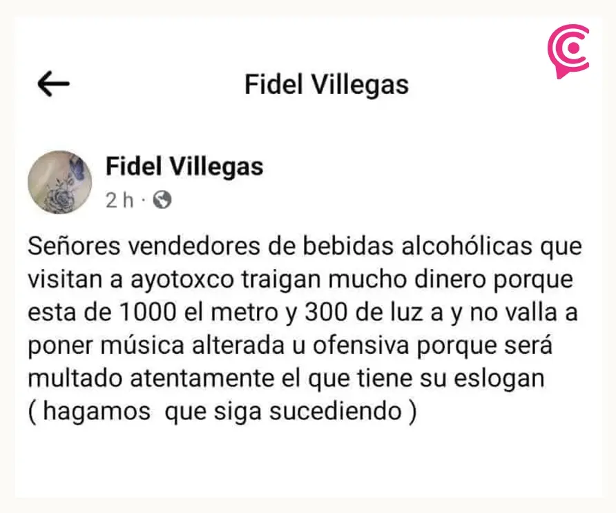 Detienen a Fidel Villegas por criticar al Ayuntamiento de Ayotoxco de Guerrero en Facebook
