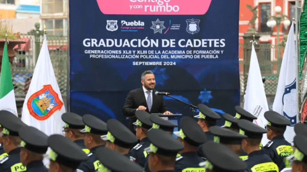 Toman protesta 95 nuevos policías municipales en Puebla capital