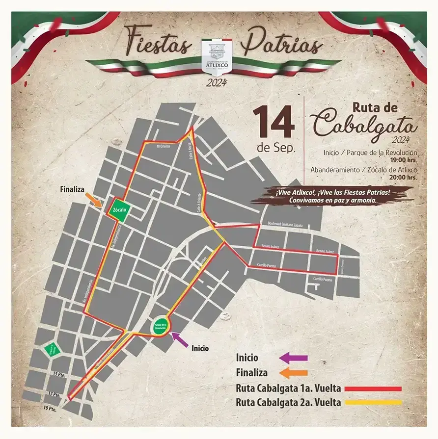 Atlixco listo para la tradicional cabalgata; esta es la ruta