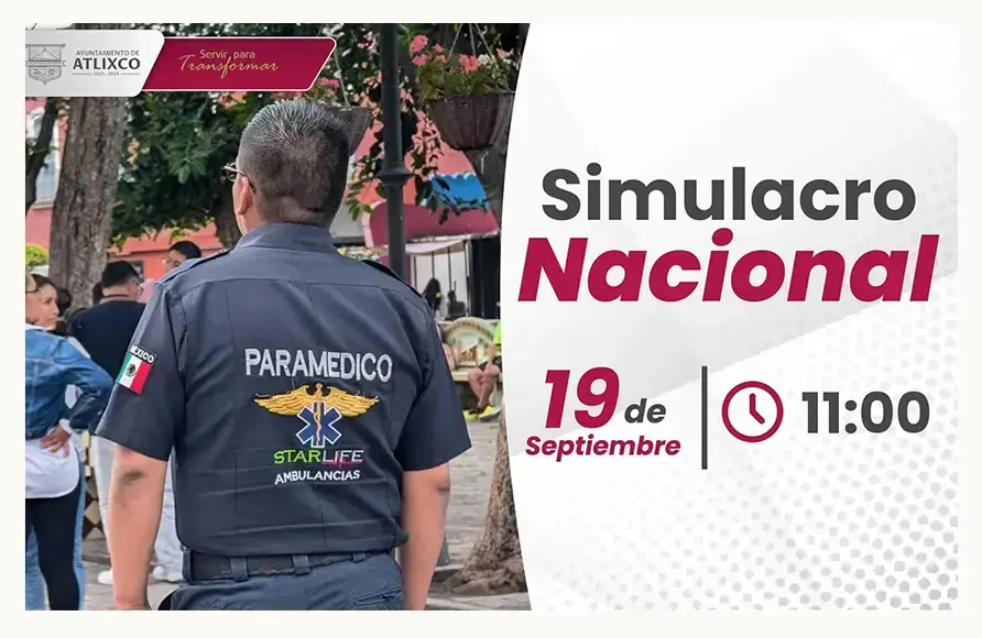 Atlixco está listo para el simulacro nacional del 19 de septiembre 2024