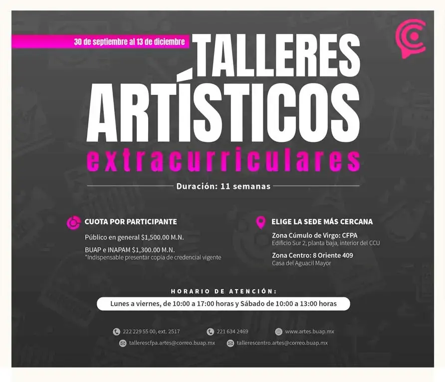 Exposiciones, talleres y más para despedir el mes de septiembre en Puebla