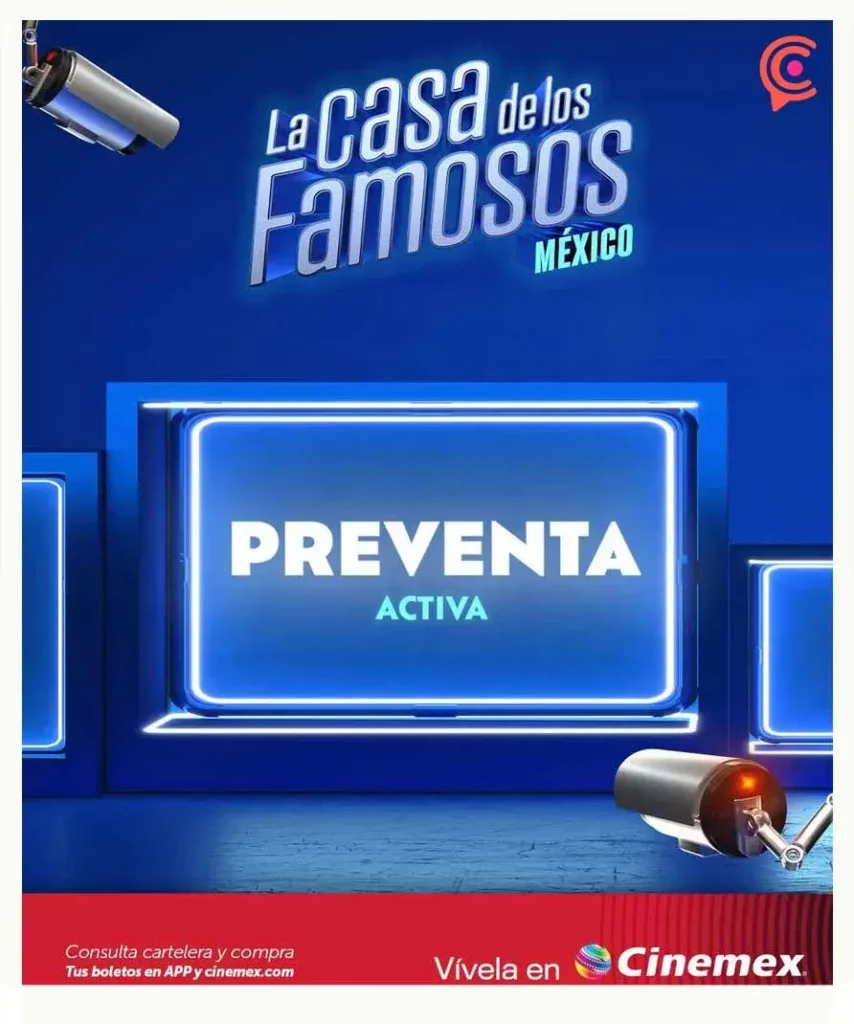 Cinemex y Cinépolis proyectarán la final de La Casa de Los Famosos México en Puebla