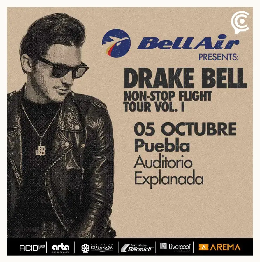 Drake Bell, Edith Márquez y más eventos en Puebla la primera semana de octubre  