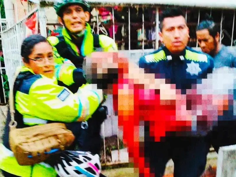Policías salvaron la vida a un hombre herido durante una riña en Puebla
