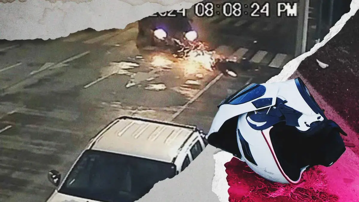 Conductor se pasó la luz roja y embistió a motociclista en Bella Vista, Puebla