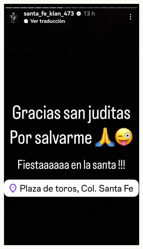 Santa Fe Klan da gracias a San Judas Tadeo por salvarlo tras accidente en Guanajuato