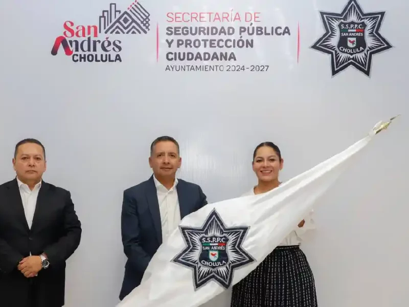 Se realiza cambio de mando en seguridad pública de San Andrés Cholula