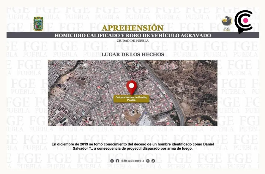 Después de cinco años, detienen a tres hombres por asesinato y robo de auto en Puebla