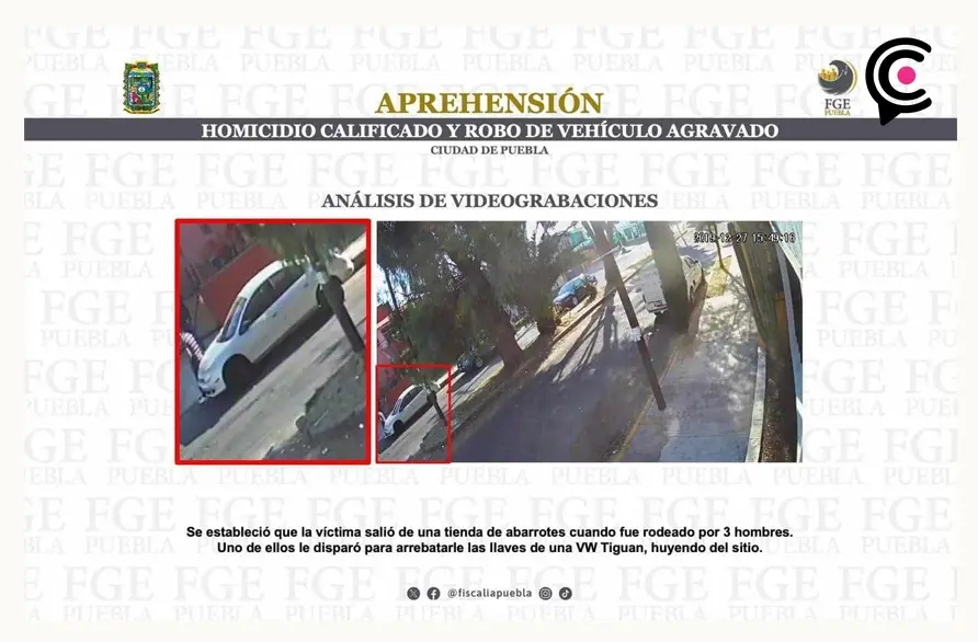Después de cinco años, detienen a tres hombres por asesinato y robo de auto en Puebla