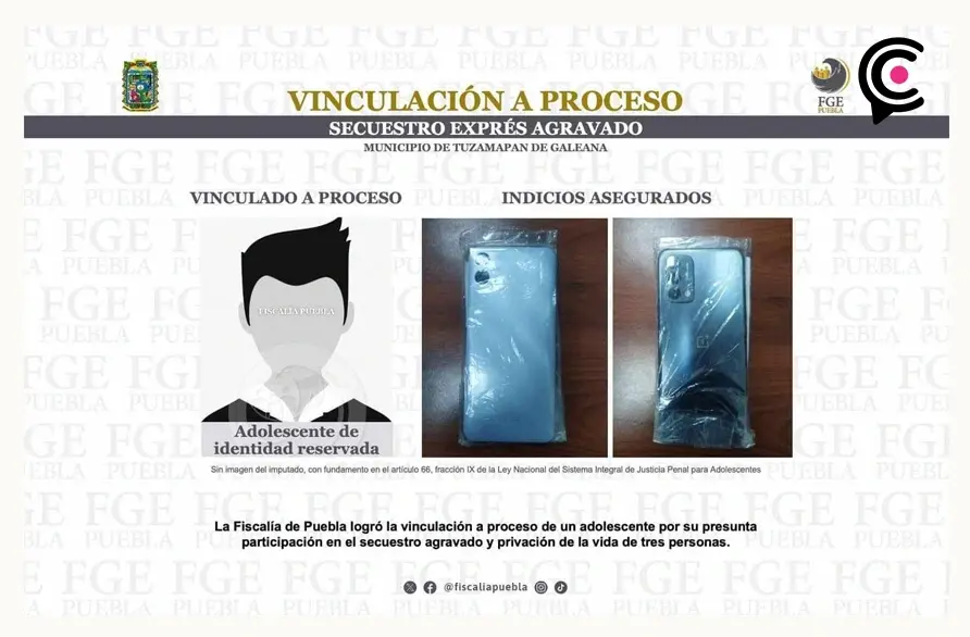 Detienen a menor que participó en el secuestro de una familia en Puebla; la encontraron asesinada