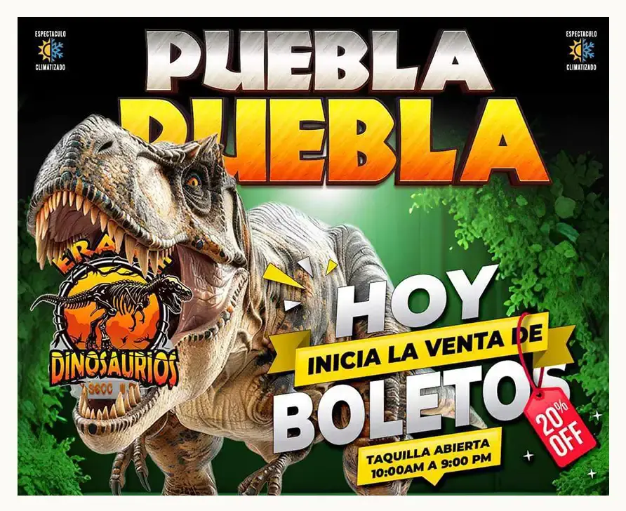 Era de Dinosaurios “La Revelación” llega a Puebla con descuento de 20% en los boletos