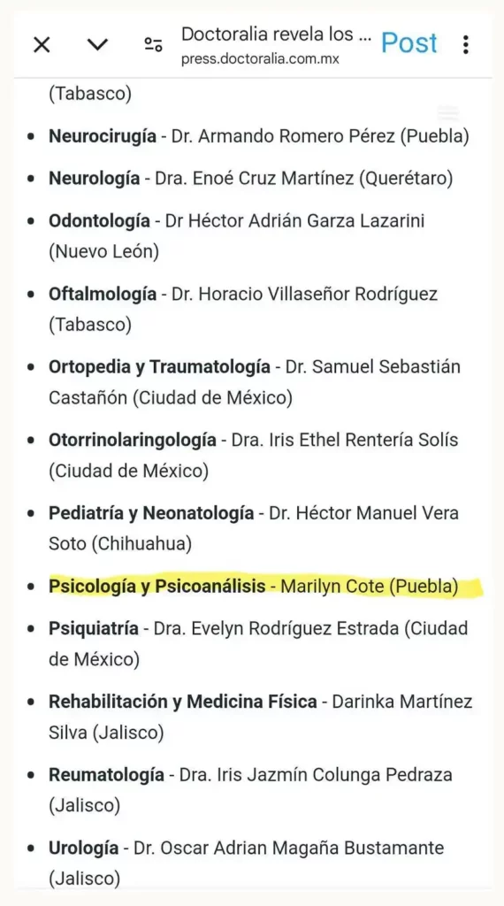 Rodrigo Orcajo, psiquiatra de Marilyn Cote la diagnosticó como psicópata; ella presumía que era su esposa