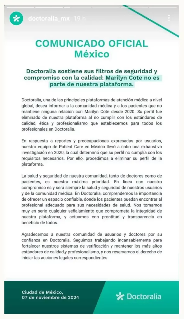 Rodrigo Orcajo, psiquiatra de Marilyn Cote la diagnosticó como psicópata; ella presumía que era su esposa