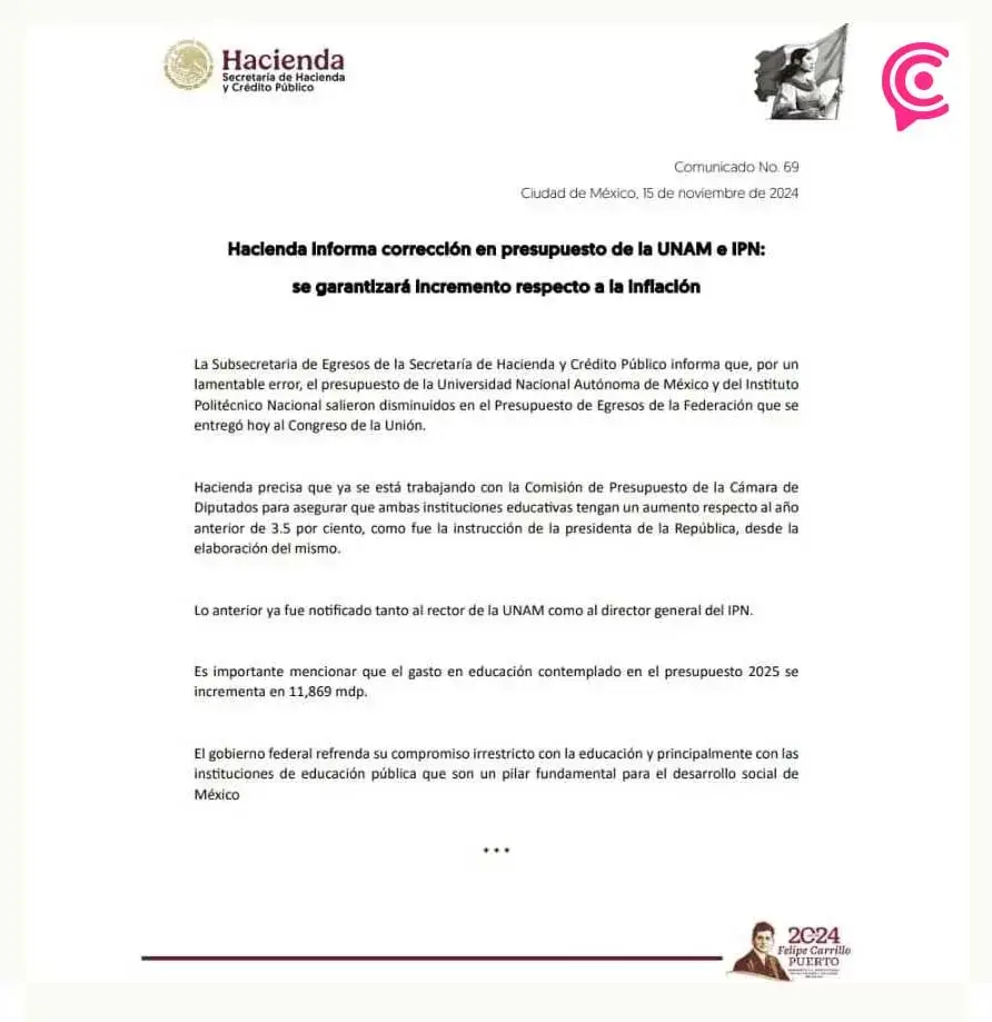 Error presupuestal ocasiona recorte superior a cinco mdp a la UNAM