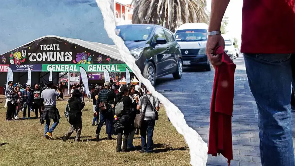 Franeleros toman lateral del Periférico Ecológico y la convierten en estacionamiento por el Tecate Comuna