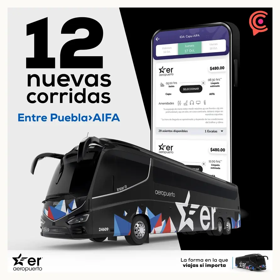 Es de mencionar que para que no llegues cansado a los aeropuertos de Puebla y CDMX, los autobuses de Estrella Roja cuentan con diversas amenidades para que viajes cómodo y seguro.