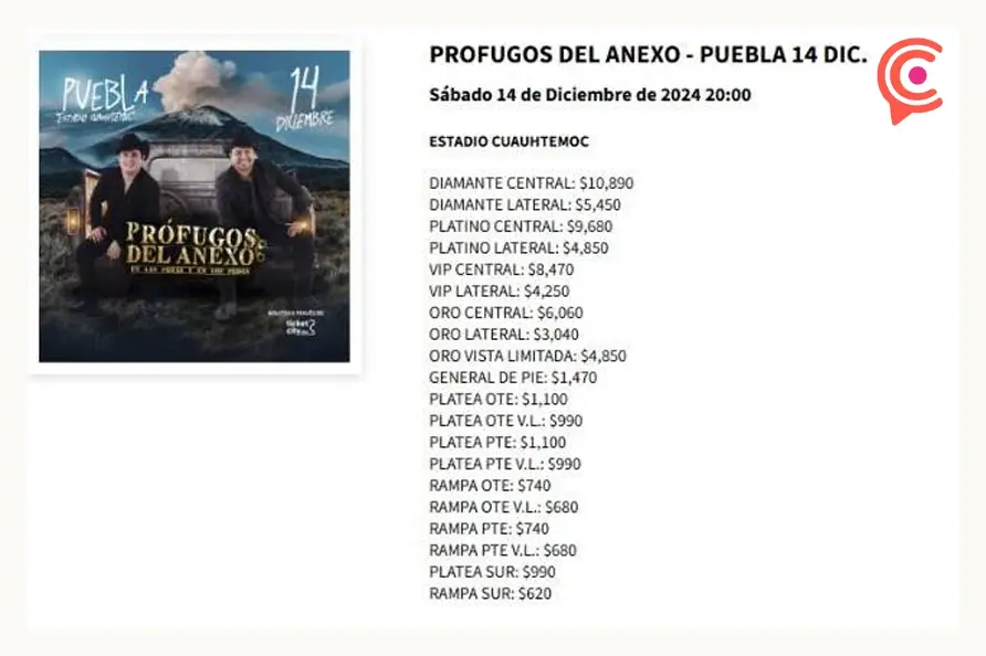 Este es el precio de los boletos para “Prófugos del Anexo” en Puebla