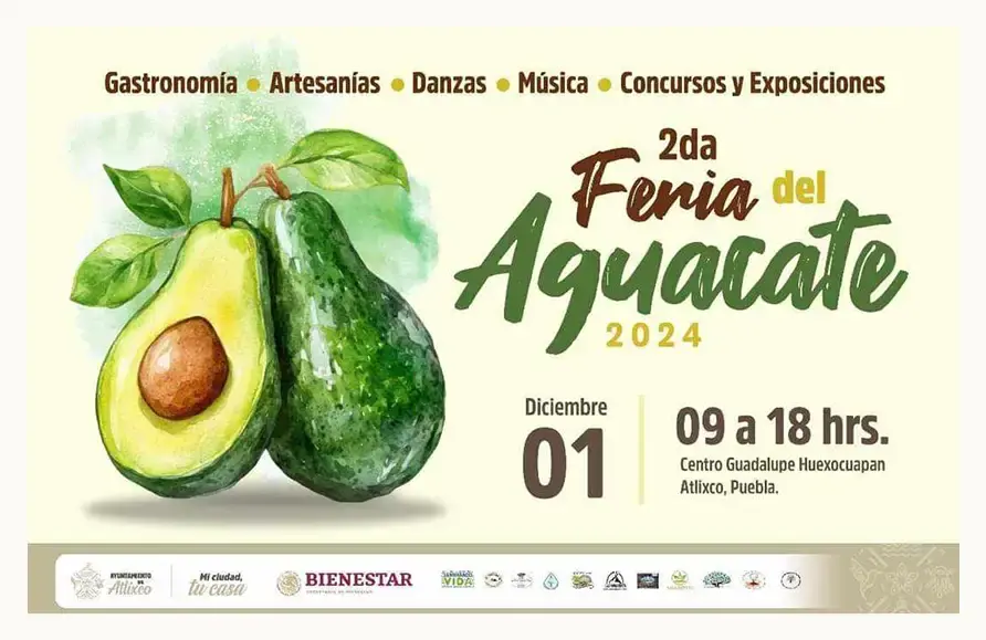 Participarán 40 expositores en la Feria del Aguacate 2024 en Atlixco