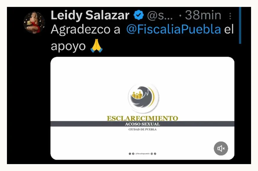 Fiscalía de Puebla resuelve caso de acoso sexual contra conductora Leslie Ortuño