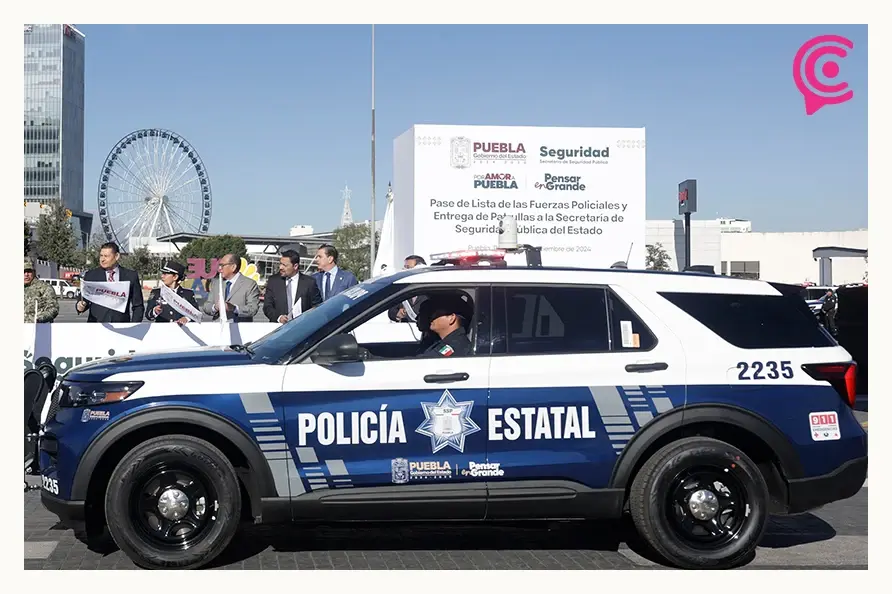 Alejandro Armenta entrega 50 patrullas con lectores de placa a la Policía Estatal de Puebla