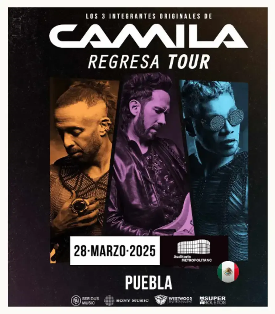 Confirman fecha del concierto de Camila en Puebla para el 2025