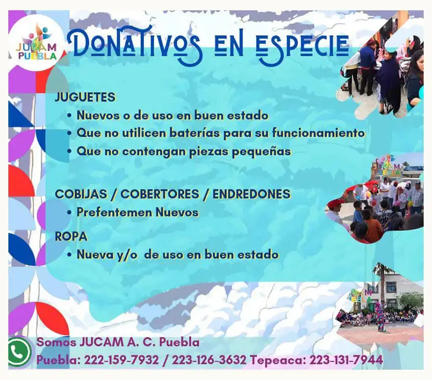 Lugares para donar juguetes en Puebla a niños necesitados el Día de Reyes