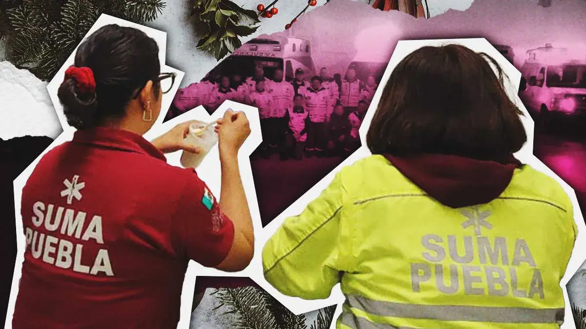 Paramédicos y bomberos cooperan para tener cena de Navidad y Año Nuevo en Puebla