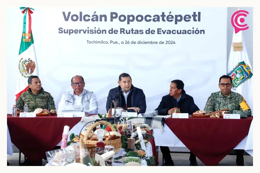 Gobierno de Puebla revisa diez rutas de evacuación del volcán Popocatépetl ante eventual erupción