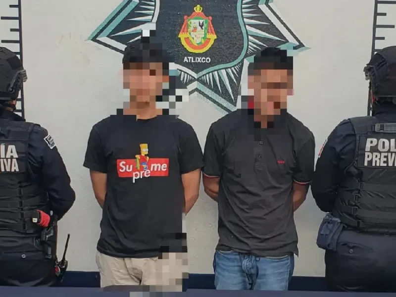 Tras operativo, Policía de Atlixco detiene a presuntos delincuentes