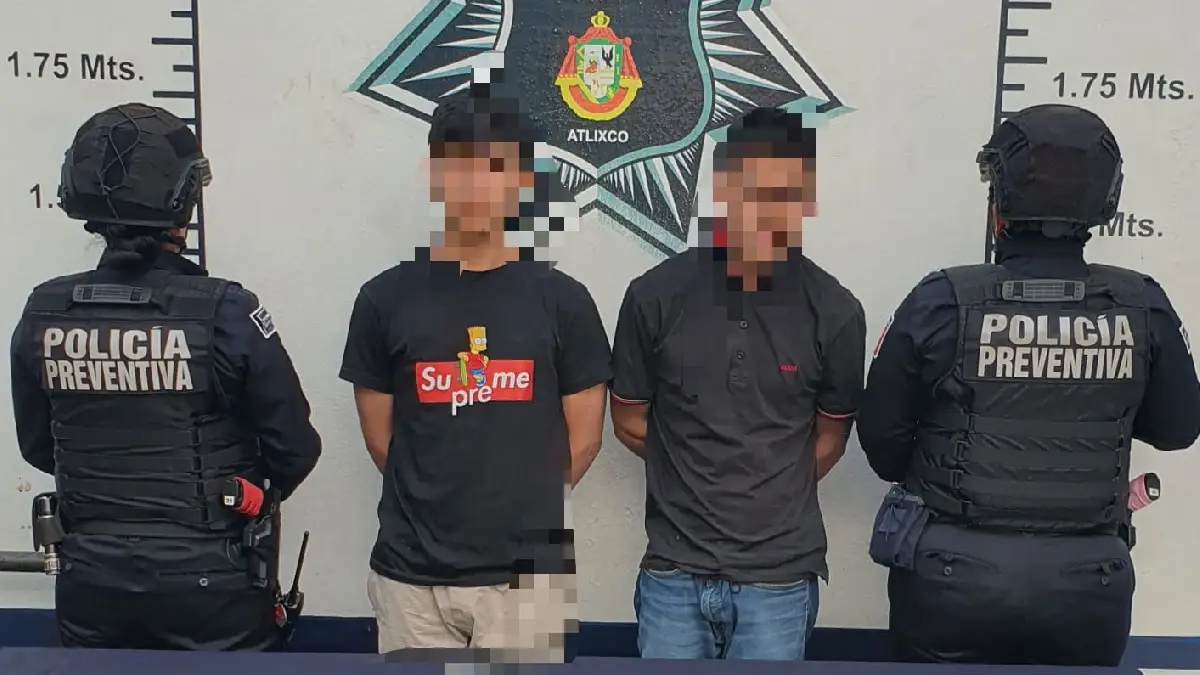 Tras operativo, Policía de Atlixco detiene a presuntos delincuentes