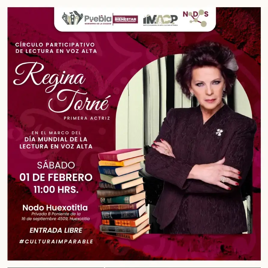 Invita IMACP a círculo participativo de lectura en voz alta con Regina Torné