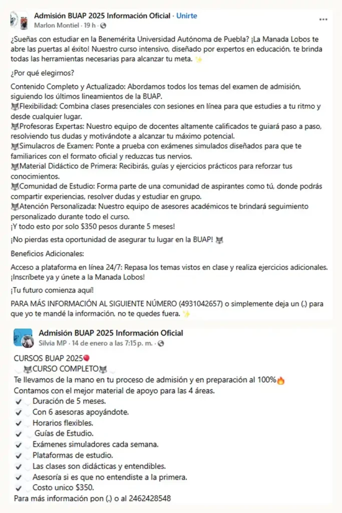 BUAP advierte sobre cursos no oficiales para el examen de admisión 2025
