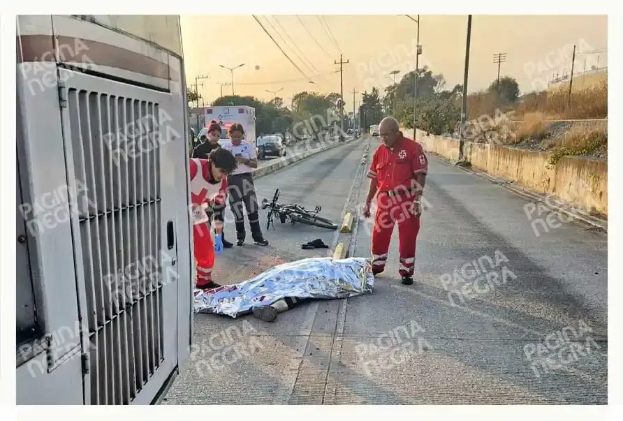 Ciclista murió atropellado por una unidad de RUTA Puebla