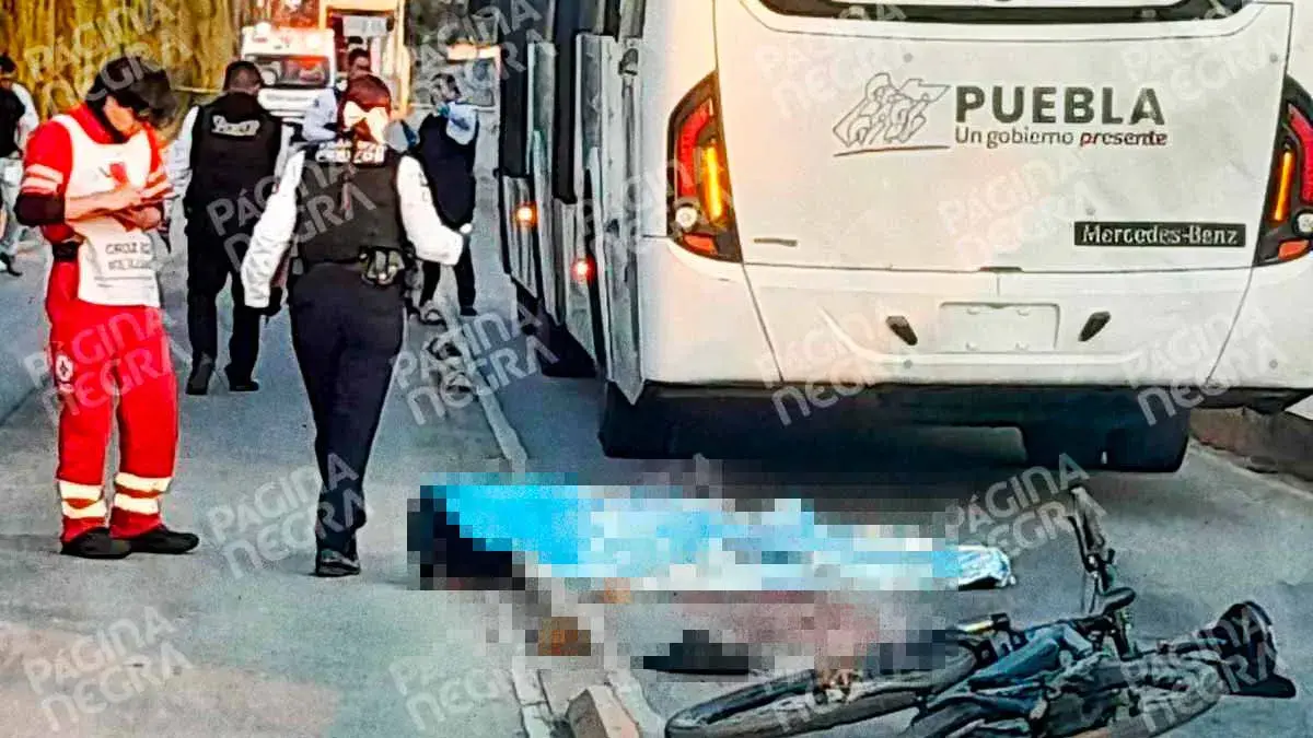Ciclista murió atropellado por una unidad de RUTA Puebla