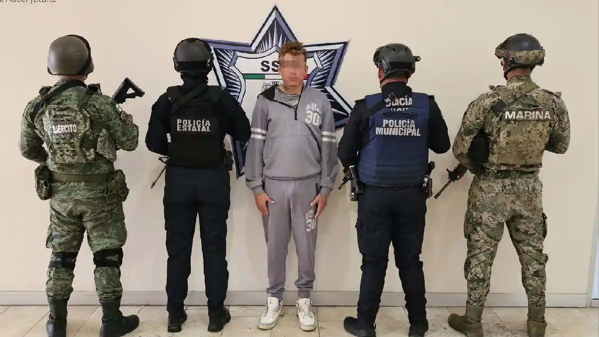 La SSP de Texmelucan en coordinación con Policía del Estado, SEMAR y SEDENA, lograron la detención de un masculino por delitos contra la salud