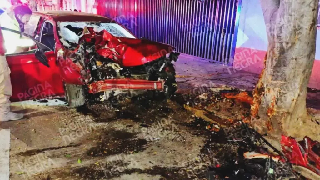 Mujer borracha chocó contra un árbol en Los Volcanes, Puebla; copiloto murió