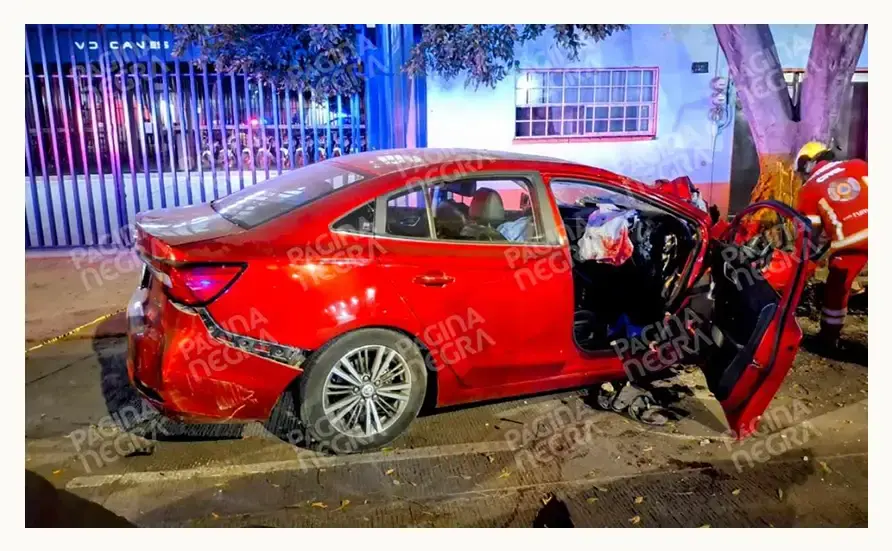 Mujer borracha chocó contra un árbol en Los Volcanes, Puebla; copiloto murió