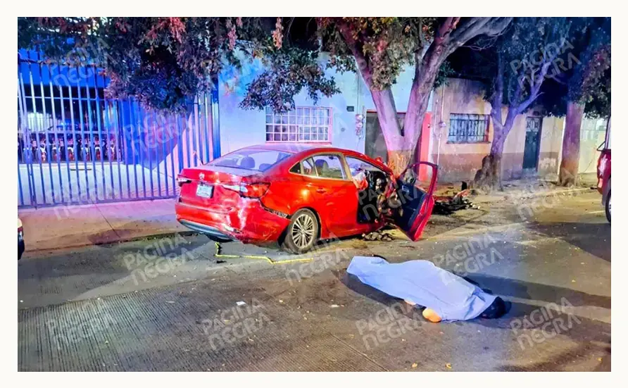 Mujer borracha chocó contra un árbol en Los Volcanes, Puebla; copiloto murió
