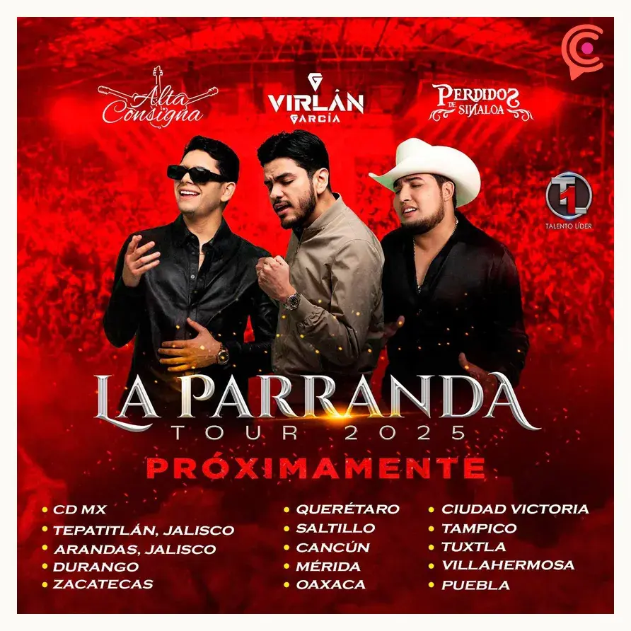 Ellos son los artistas que se presentarán en Puebla con “La Parranda Tour 2025”